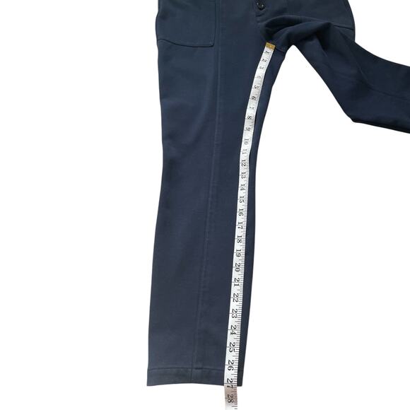 Anthropologie Bryson Tapered Button Fly Ankle Trouser Pants Navy 8 - Picture 8 of 9